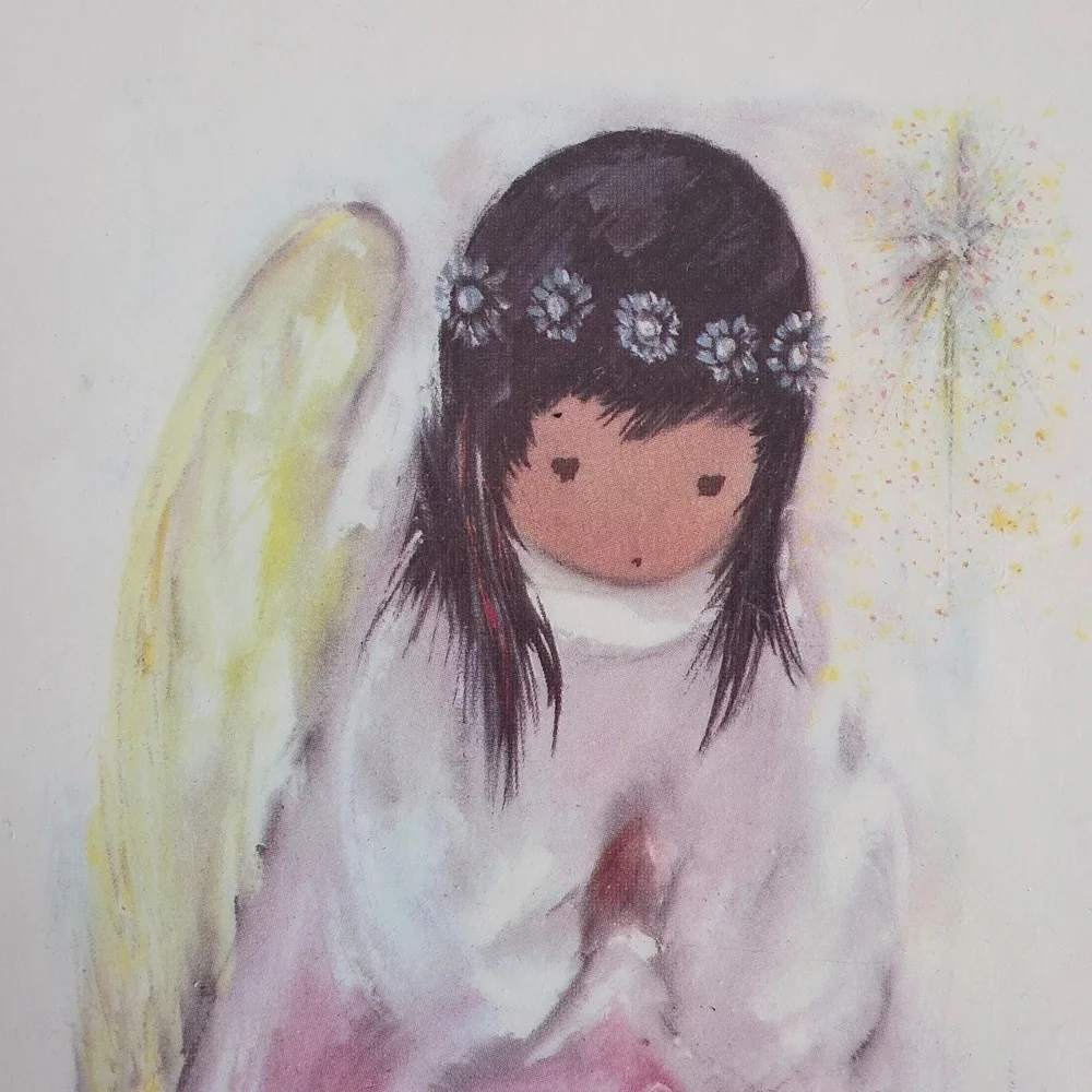 Vintage Ted DeGrazia Angel Wood Plaque‎ Wall Art 
